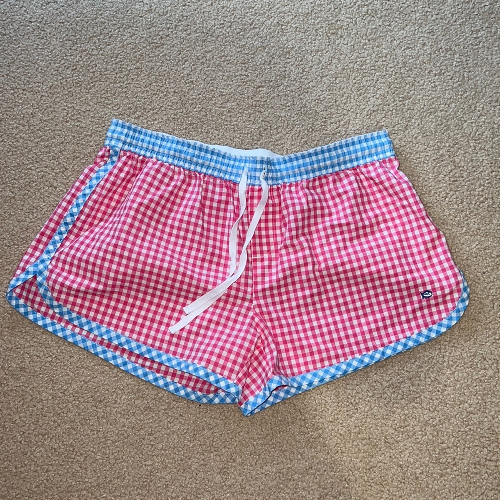 Women’s Southern Tide Plaid Pink and Blue Shorts, Size Medium